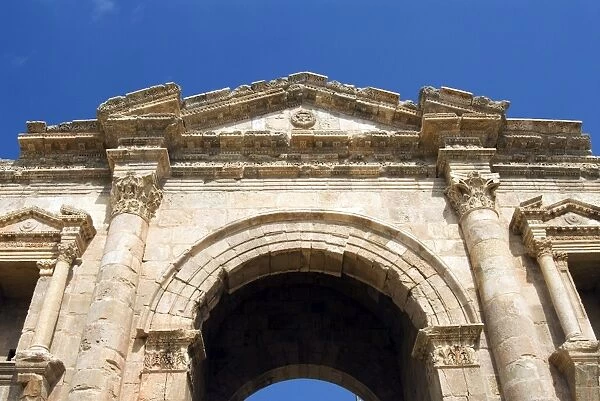 Main entrance, Hadrians Arch, Jerash (Gerasa), a Roman Decapolis City