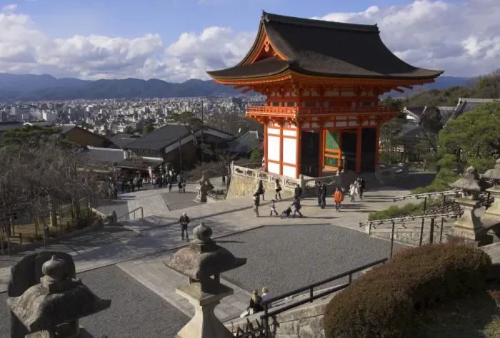 Framed Print : Main entrance torii with city in background Framed Print : Main entrance torii with city in background