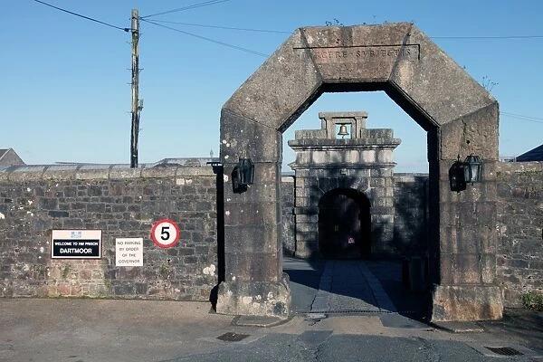 Main gate, Dartmoor Prison, Princetown, Dartmoor, Devon, England, United Kingdom, Europe