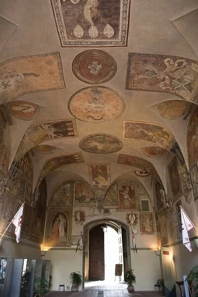 Main gate, Palazzo dei Vicari, Scarperia, Florence, Tuscany, Italy, Europe