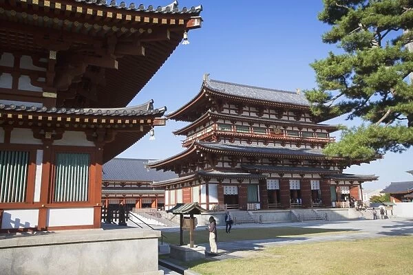 Main Hall at Yakushiji Temple, UNESCO World Heritage Site, Nara, Kansai, Japan, Asia