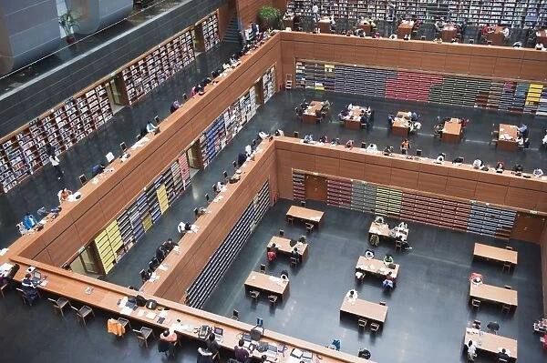 The main reading room at The National Library, Beijing, China, Asia