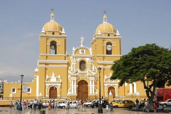 Main square and cathedral, Trujillo, Peru, South America
