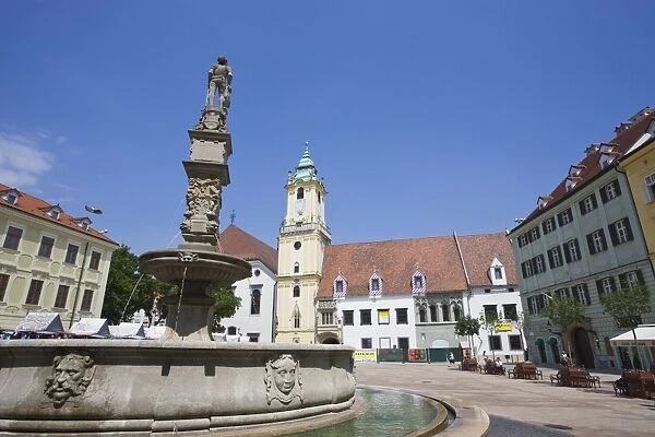 Main Square (Hlavne namestie), Old Town, Bratislava, Slovakia, Europe