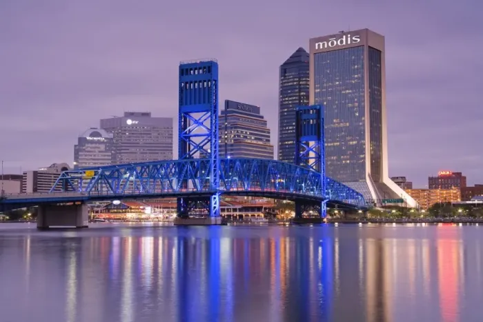 Framed Print : Main Street Bridge and skyline, Jacksonville, Florida, United States of America Framed Print : Main Street Bridge and skyline, Jacksonville, Florida, United States of America