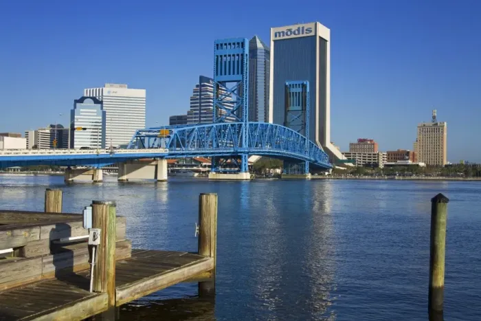Framed Print : Main Street Bridge and skyline, Jacksonville, Florida, United States of America Framed Print : Main Street Bridge and skyline, Jacksonville, Florida, United States of America