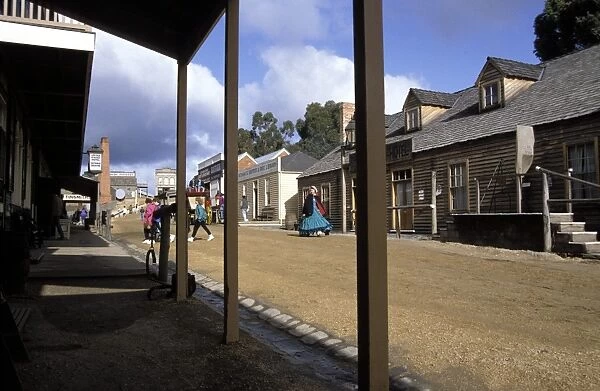 Main street in historical gold mining village of Sovereign Hill, Ballarat