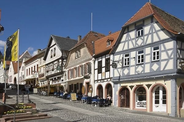 The main street, Merianstrasse, in the Rhine wine area of Oppenheim, Rhineland Palatinate, Germany, Europe