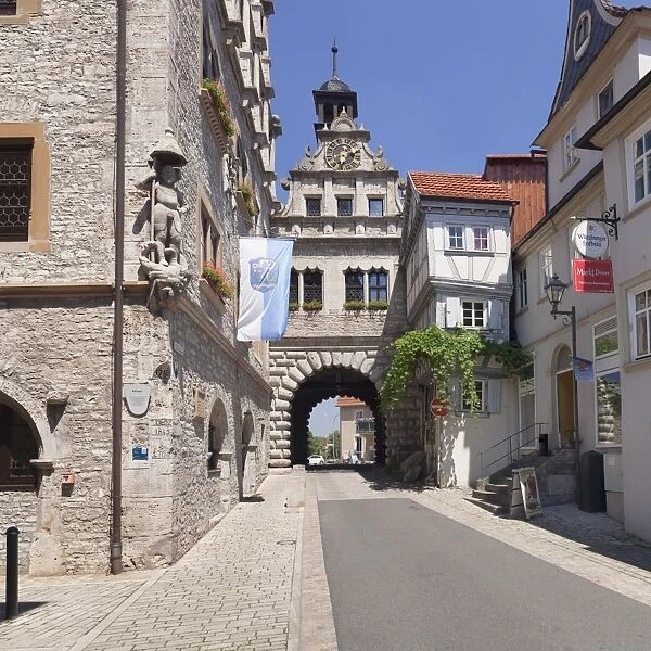 Maintor gate, town hall, Marktbreit, Mainfranken, Lower Franconia, Bavaria, Germany