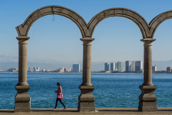 Framed Print : The Malecon arches, Puerto Vallarta, Jalisco, Mexico, North America Framed Print : The Malecon arches, Puerto Vallarta, Jalisco, Mexico, North America