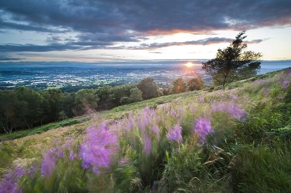 Malvern Hills at sunset, Worcestershire, England, United Kingdom, Europe