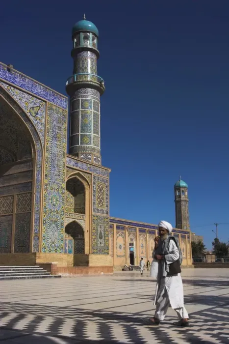 Framed Print : Man in front of Friday Mosque or Masjet-e Jam, Herat, Afghanistan, Asia Framed Print : Man in front of Friday Mosque or Masjet-e Jam, Herat, Afghanistan, Asia