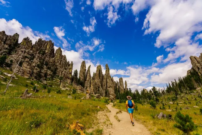 Framed Print : Man hiking the trails and enjoying the sights in the Black Hills of Keystone Framed Print : Man hiking the trails and enjoying the sights in the Black Hills of Keystone