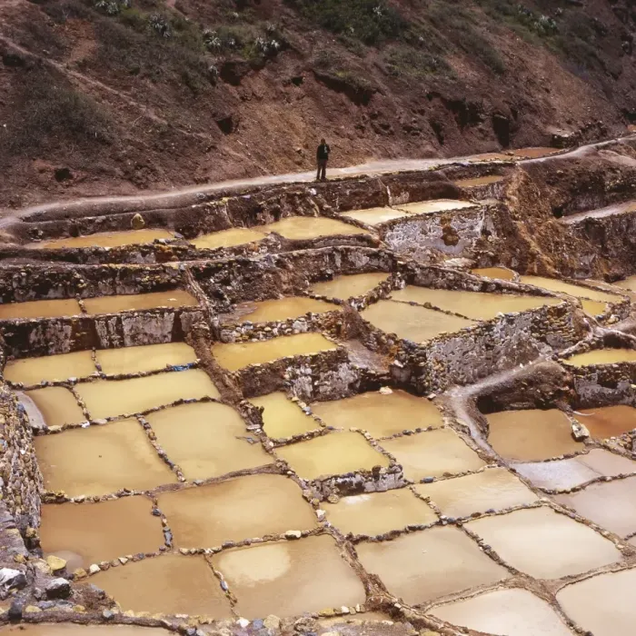 Framed Print : Man looking at salt pans, Salineras de Maras, Sacred Valley, Cuzco Region Framed Print : Man looking at salt pans, Salineras de Maras, Sacred Valley, Cuzco Region