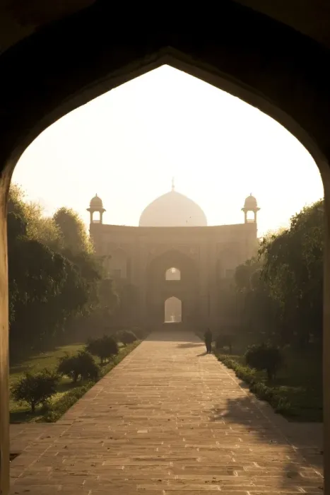 Framed Print : A man takes a morning walk in the Mughal era Humayans Tomb complex Framed Print : A man takes a morning walk in the Mughal era Humayans Tomb complex