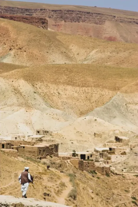 Framed Print : Man walking down mountain road, between Herat and Maimana, after Subzak Pass Framed Print : Man walking down mountain road, between Herat and Maimana, after Subzak Pass