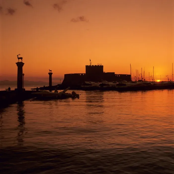 Framed Print : Mandraki Harbour at sunrise, Rhodes Town, Rhodes Island, Dodecanese Islands, Greek Islands Framed Print : Mandraki Harbour at sunrise, Rhodes Town, Rhodes Island, Dodecanese Islands, Greek Islands