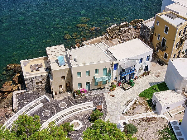Mandraki Town, elevated view, Nisyros Island, Dodecanese, Greek Islands, Greece, Europe