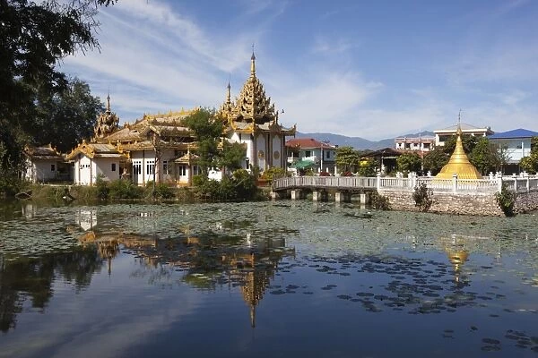 Mangala Kyaung (Wat Tamawtaya) on Naung Kham Lake, Kengtung, Shan State, Myanmar (Burma), Asia