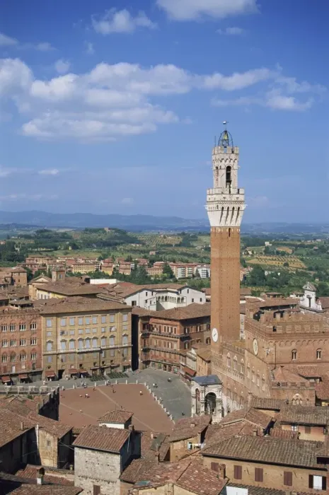Framed Print : The Mangia Tower and buildings around the Piazza del Campo in Siena Framed Print : The Mangia Tower and buildings around the Piazza del Campo in Siena