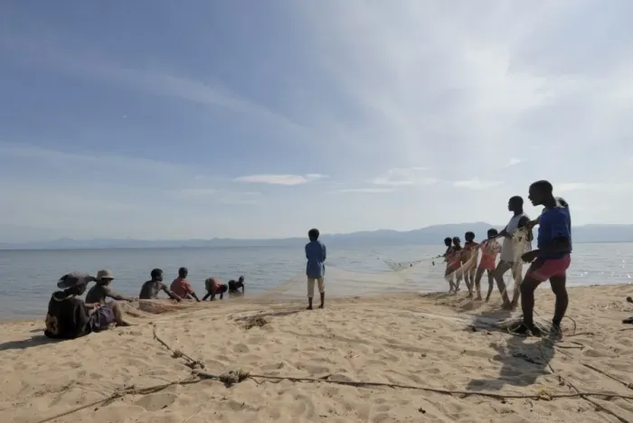 Framed Print : Mangochi beach, Lake Malawi, Malawi, Africa