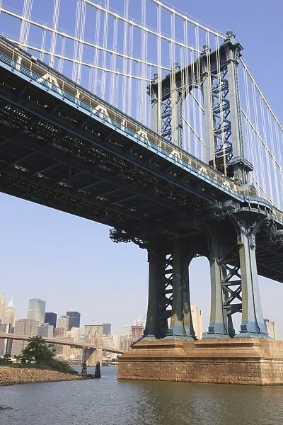 Manhattan Bridge spanning the East River, New York City, New York, United States of America