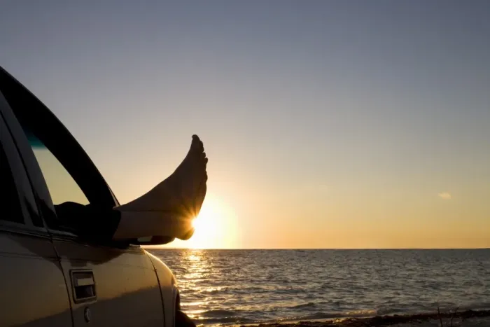 Framed Print : Mans feet at sunset Framed Print : Mans feet at sunset