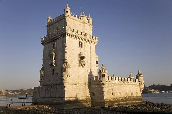 The manueline style Tower of Belem, built between 1515 and 1521 as a watchtower for the port of Lisbon, UNESCO World Heritage Site