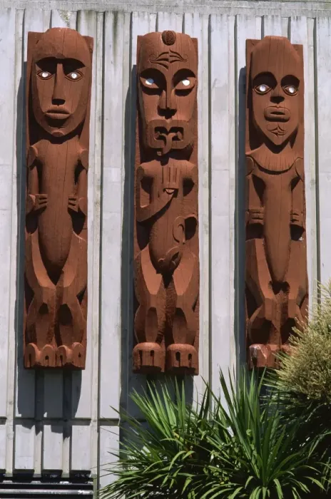 Framed Print : Maori carvings, Main Square, Palmerston North, North Island, New Zealand, Pacific Framed Print : Maori carvings, Main Square, Palmerston North, North Island, New Zealand, Pacific