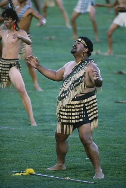 Maoris perform traditional action songs