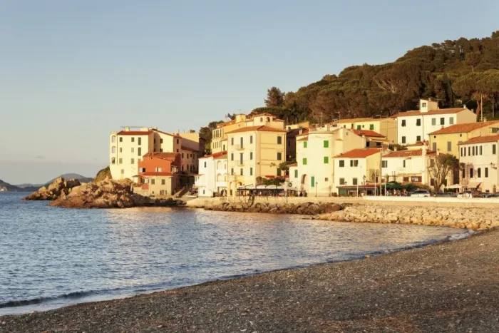 Framed Print : Marciana Marina at sunset, Island of Elba, Livorno Province, Tuscany, Italy, Europe