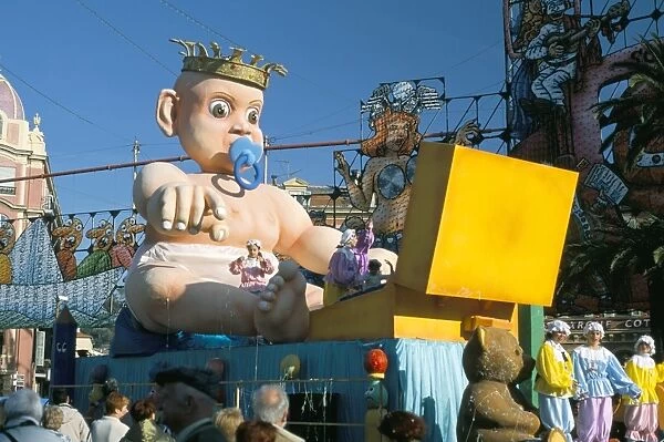Mardi Gras carnival parade in Place Massena, Nice, Alpes-Maritimes, Provence