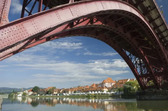 Framed Print : Maribor and the River Drava