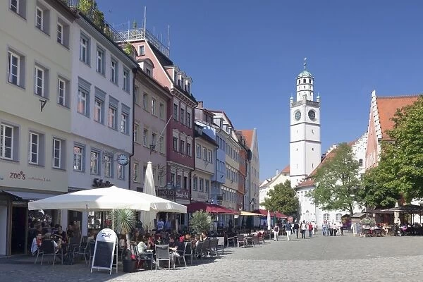 Marienplatz Square with Waaghaus and Blaserturm Tower, Ravensburg, Upper Swabia, Baden Wurttemberg, Germany, Europe