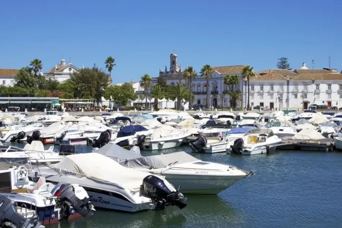 Framed Print : Marina and Old Town, Faro, Algarve, Portugal, Europe Framed Print : Marina and Old Town, Faro, Algarve, Portugal, Europe