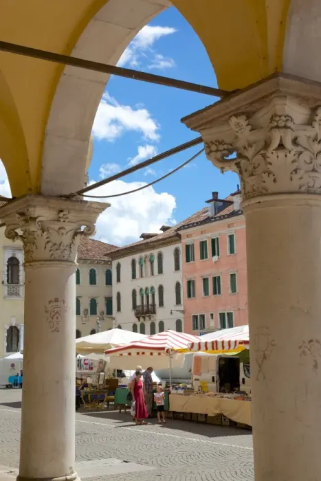 Framed Print : Market and arches, Post Building, Piazza dei Duomo, Belluno, Province of Belluno, Veneto, Italy, Europe Framed Print : Market and arches, Post Building, Piazza dei Duomo, Belluno, Province of Belluno, Veneto, Italy, Europe