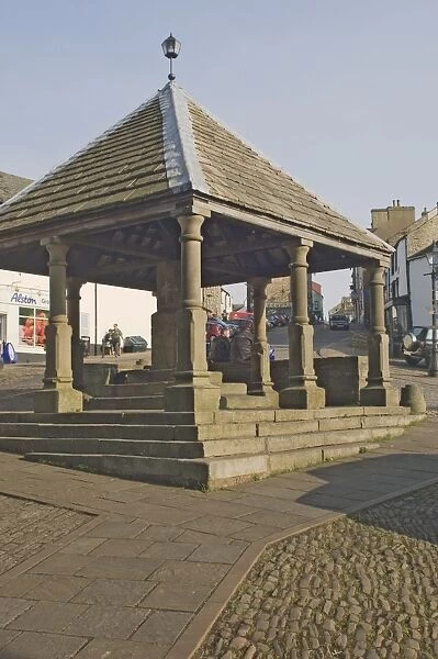 The Market Cross in the highest village in England, Alston, Cumbria, England
