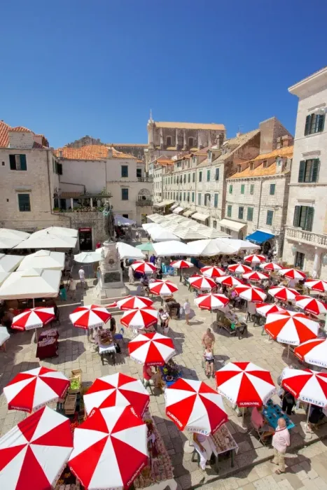 Framed Print : Market, Gunduliceeva Poljana, Dubrovnik, Dalmatia, Croatia, Europe Framed Print : Market, Gunduliceeva Poljana, Dubrovnik, Dalmatia, Croatia, Europe