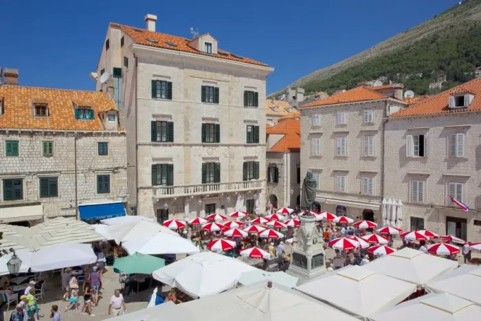 Framed Print : Market, Gunduliceeva Poljana, Dubrovnik, Dalmatia, Croatia, Europe