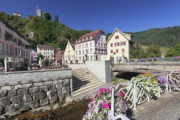 Market place, castle, Hornberg, Gutachtal Valley, Black Forest, Baden Wurttemberg