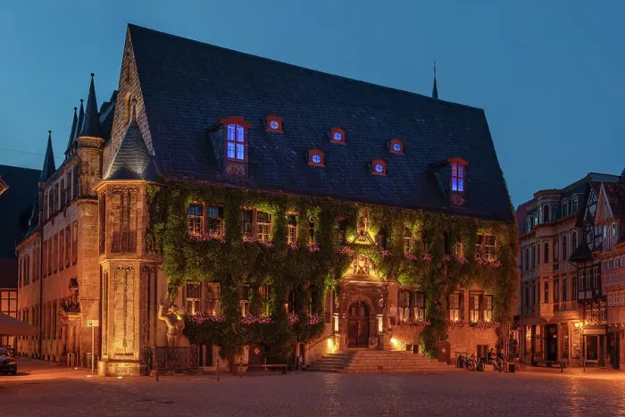 Framed Print : Market Place with Town Hall in the evening, Quedlinburg, Harz, Saxony-Anhalt, Germany, Europe Framed Print : Market Place with Town Hall in the evening, Quedlinburg, Harz, Saxony-Anhalt, Germany, Europe
