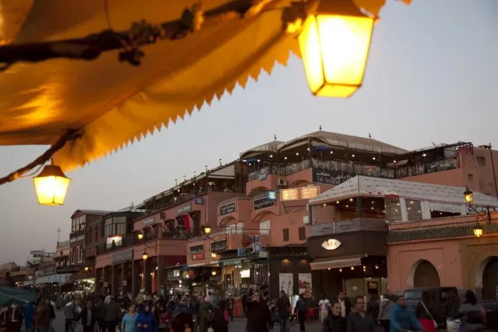 Framed Print : Market stalls at dusk, Place Jemaa El Fna, Marrakesh, Morocco, North Africa, Africa Framed Print : Market stalls at dusk, Place Jemaa El Fna, Marrakesh, Morocco, North Africa, Africa