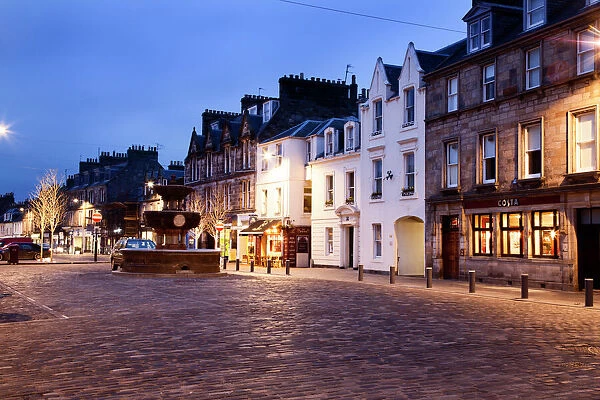 Market Street at dusk, St Andrews, Fife, Scotland