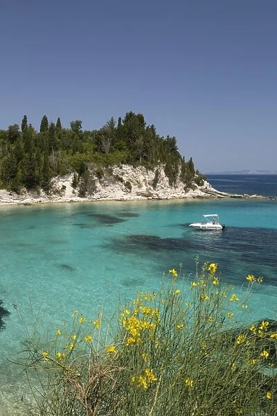 Marmaria beach on east coast, Paxos, Ionian Islands, Greek Islands, Greece, Europe
