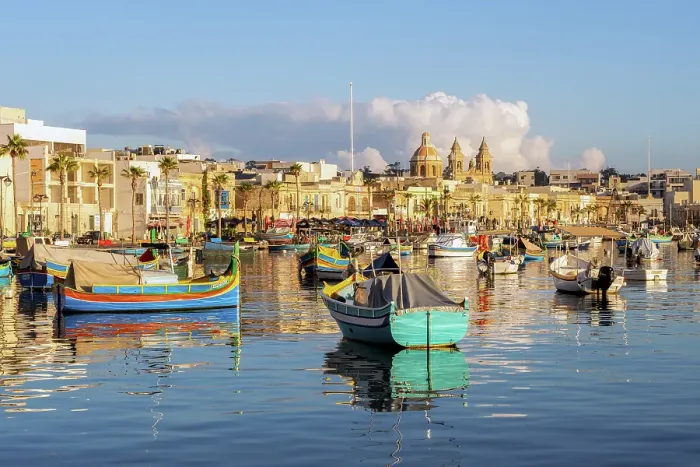 Framed Print : Marsaxlokk Harbour, Marsaxlokk, Malta Framed Print : Marsaxlokk Harbour, Marsaxlokk, Malta
