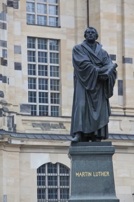 Framed Print : Martin Luther statue in Dresden, Saxony, Germany, Europe