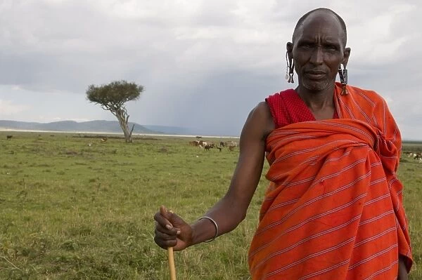 Masai man, Masai Mara, Kenya, East Africa, Africa