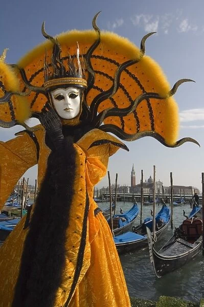 Masked face and costume at the Venice Carnival