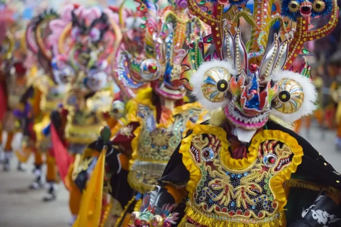 Framed Print : Masked performers in a parade at Oruro Carnival, Oruro, Bolivia, South America Framed Print : Masked performers in a parade at Oruro Carnival, Oruro, Bolivia, South America