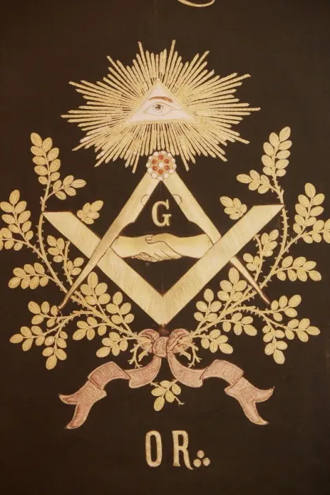 Framed Print : Masonic banner, Grande Loge de France, Paris, France, Europe